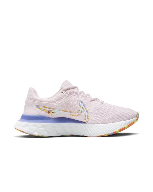Nike White React Infinity Run Flyknit 3 Premium Road Running Shoes