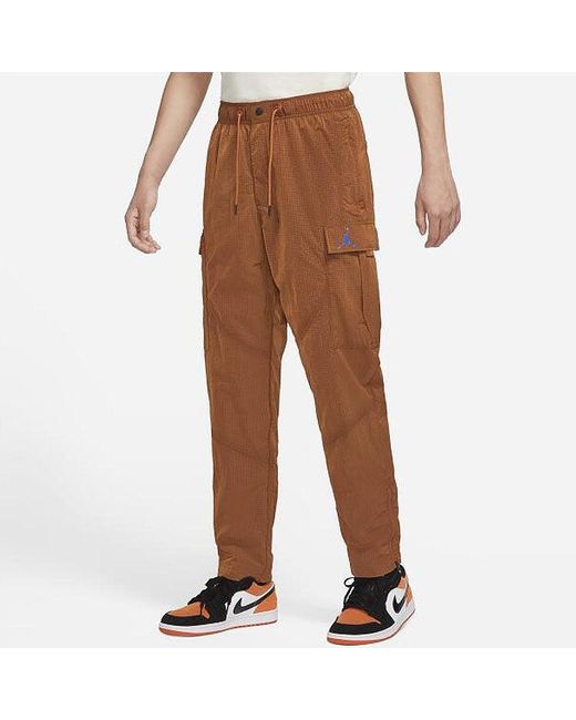 Nike Brown Solid Color Splicing Woven Long Pants/Trousers for men