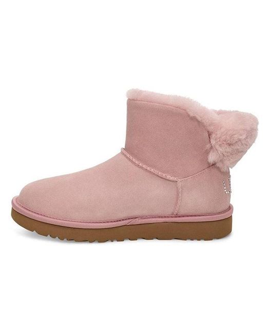 Ugg Pink (Wmns) Classic Bling Mini Fleece Lined