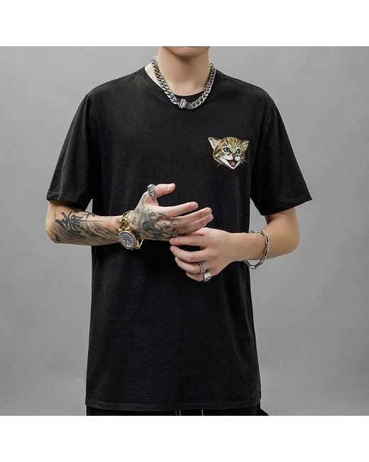 Nike Black Sb Cat Scratch Casual Sports Breathable Short Sleeve for men