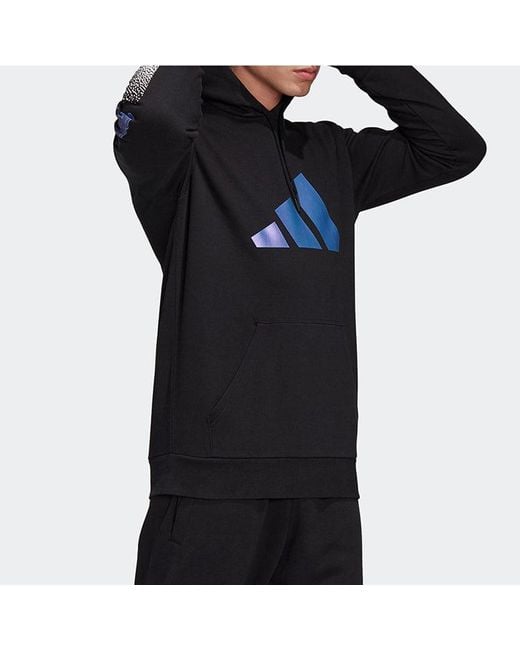 Adidas Blue Logo Printing Casual Hooded Sports for men