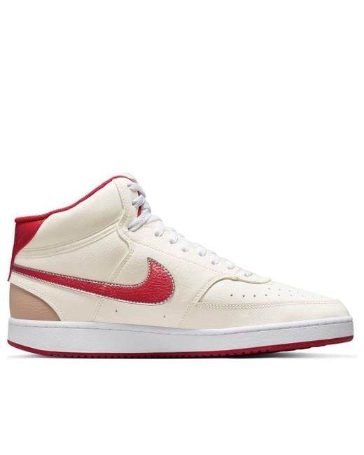 Nike White Court Vision Mid-Top Sneakers for men
