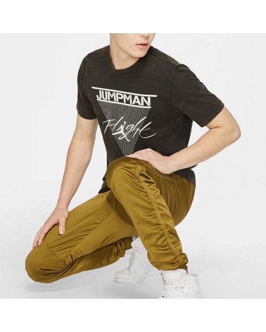Nike Black Jumpman Flight Flying Printing Short Sleeve for men