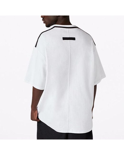 Converse White Solid Color Loose Round Neck Short Sleeve Couple Style for men