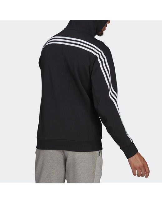 Adidas Blue Long Sleeves Zipper Hooded Jacket for men