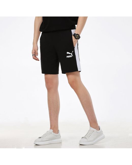 PUMA Black Casual Sports Breathable Lacing Shorts for men