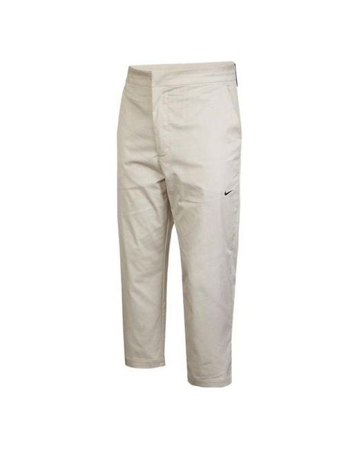 Nike Gray Solid Color Straight Slim Fit Woven Casual Long Pants/Trousers for men