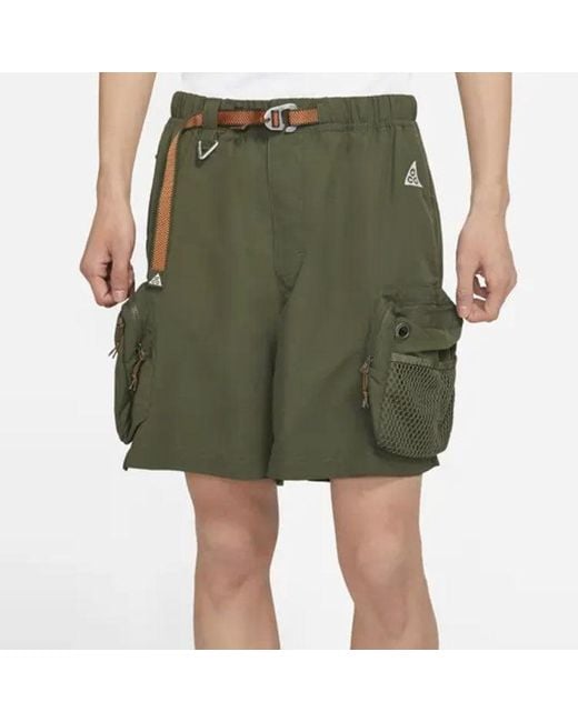 Nike Green Acg Snowgrass Solid Color Cargo Shorts Gift To Boyfriend for men