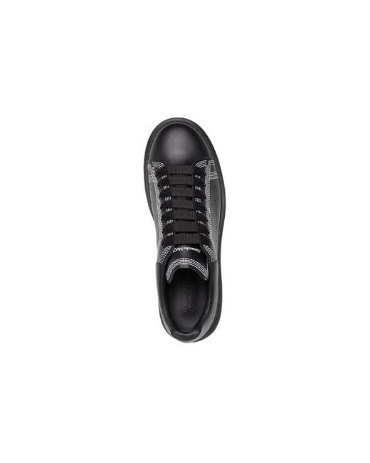 McQueen Black Oversized Sneaker 'Embroidered' for men