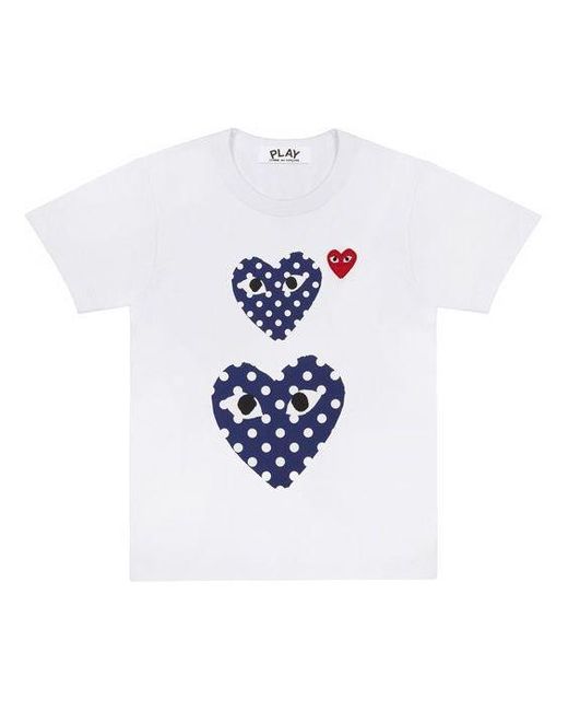 COMME DES GARÇONS PLAY White Polka Dots Large Small Pattern Short Sleeve for men