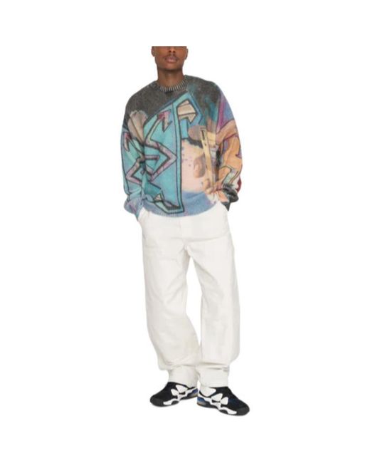 Stussy Blue Goldie Sweater 'Muticolor' for men