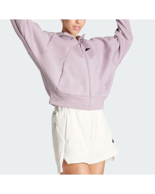 Adidas Purple (Wmns) Z.N.E. Full-Zip Hoodie Asia Sizing