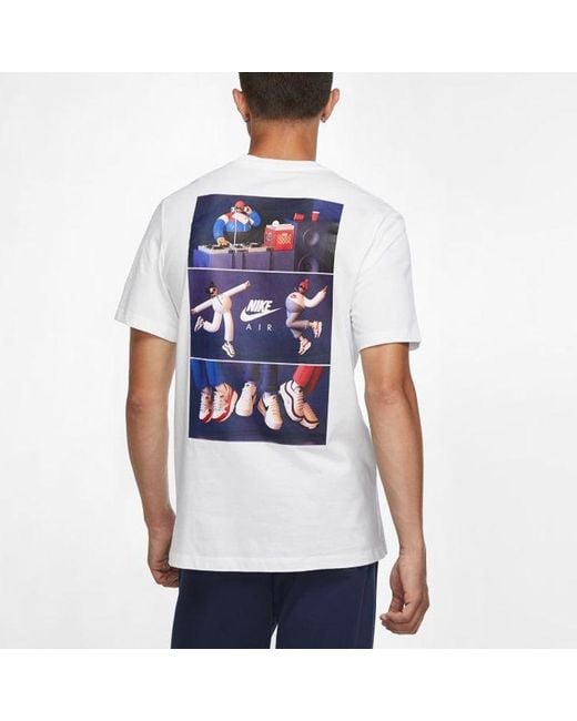 Nike Blue Sportswear Logo Pattern Printing Casual Short Sleeve for men
