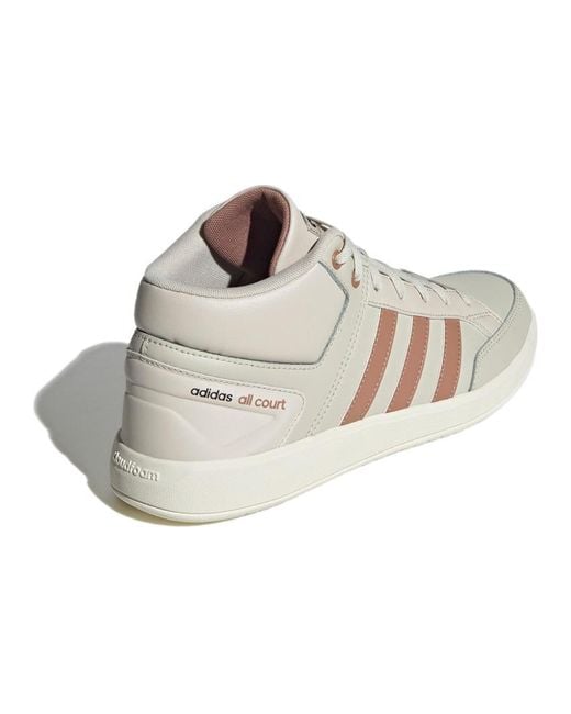 Adidas White All Court Mid Tan' for men