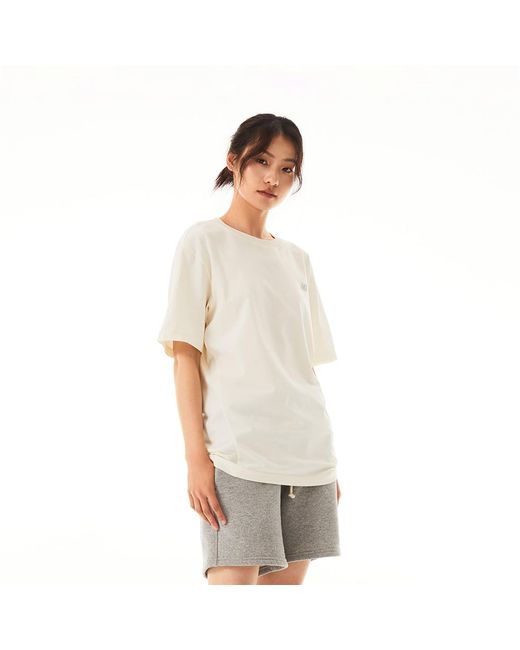 New Balance White Nb Small Logo T-Shirt for men