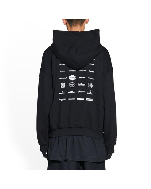 Balenciaga Blue Archives Logos Hoodie
