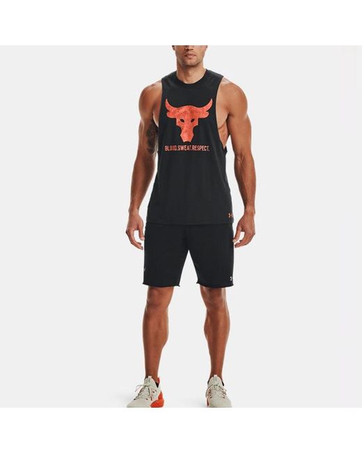 Under Armour Black Project Rock Brahma Bull Tank Top for men