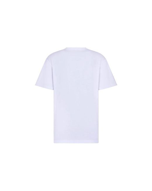 Dior White Ss22 Cotton Plain Weave Knit Material Cd Heart Short Sleeve T-Shirt for men