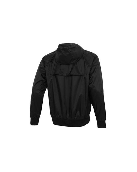 Nike Black Sportswear Windrunner Sports Training Hooded Woven Jacket for men