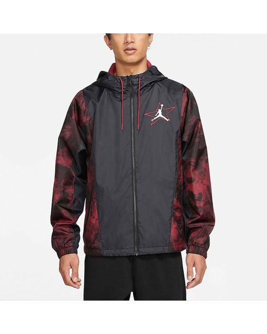 Nike Red Jordan Legacy Aj6 Lightweight Hooded Woven Jacket Gym for men