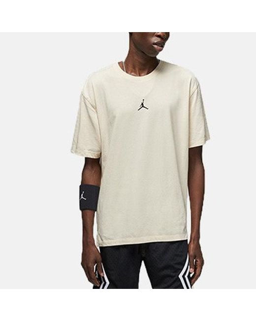 Nike Natural Solid Color Round Neck Short Sleeve T-Shirt for men