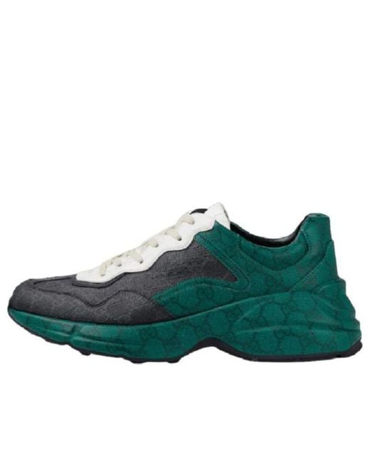 Gucci Green Gg Rhyton Supreme-Canvas Sneakers for men