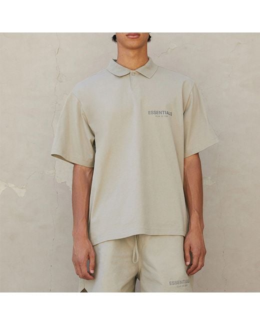 Fear Of God Gray Fw21 Logo Polo Shirt 'Pistachio' for men