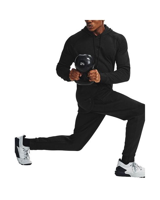 Under Armour Blue Project Rock Charged Cotton Logo Hoodie for men