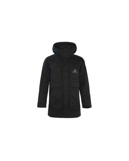 Adidas Black Outdoor Sport Hood Down Jacket And