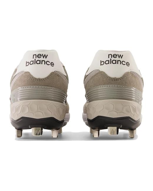 New Balance White Fresh Foam X 574 Cleat 'Shark Skin' for men