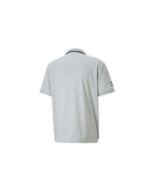 PUMA Gray Team Polo Tee for men
