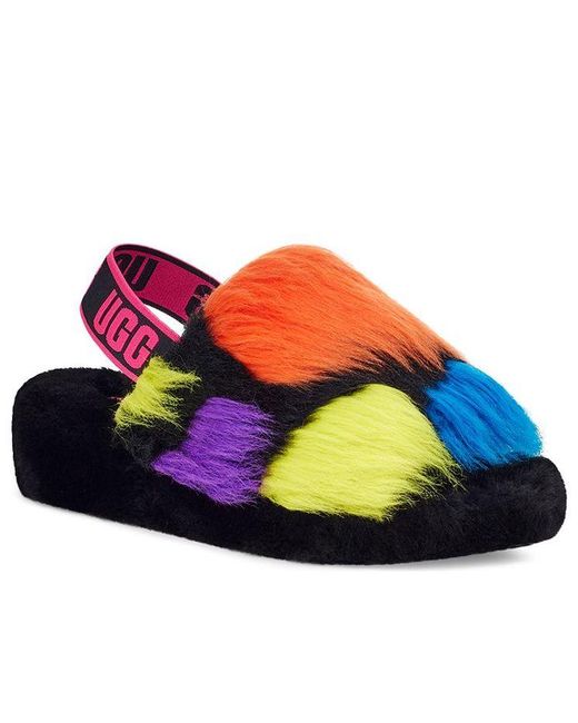 Ugg Black (Wmns) Fluff Yeah Party Spots Slipper