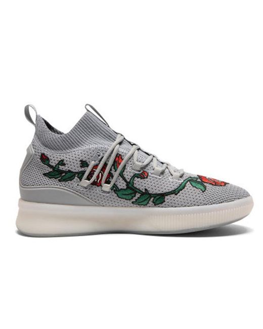 PUMA Gray Clyde Court 'Roses' for men