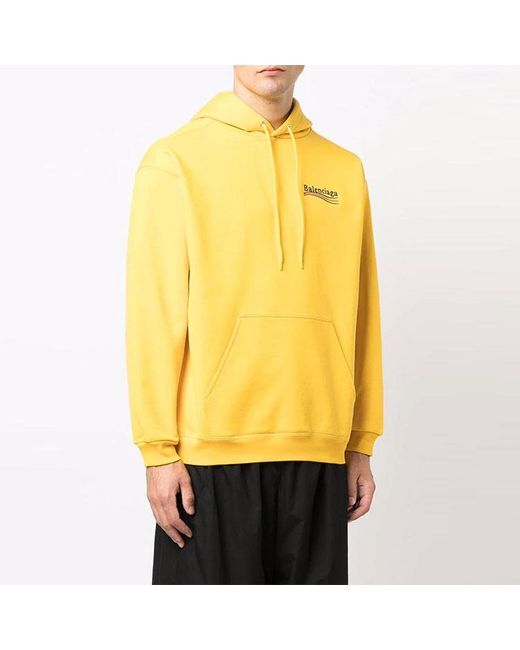 Balenciaga Yellow Political Campaign Hoodie Medium Fit
