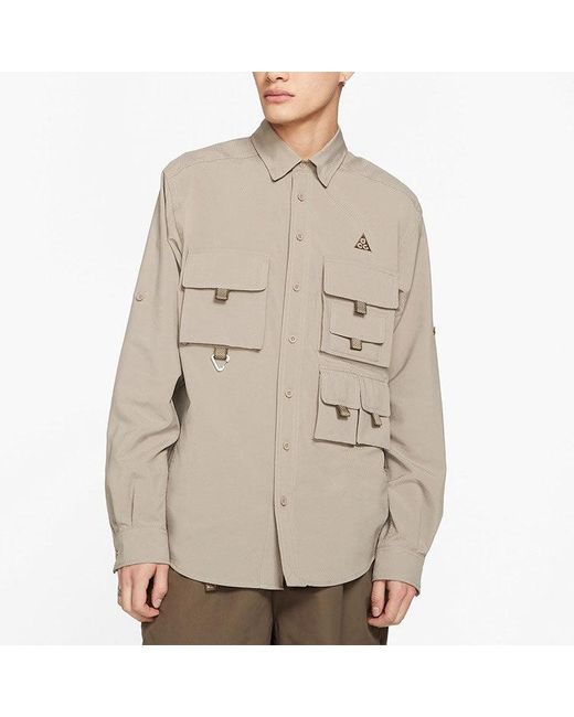 Nike Gray Acg Dri-Fit Adv Uv Devastation Trail Sports Functional Waterproof Pocket Long Sleeves Autumn Jacket for men