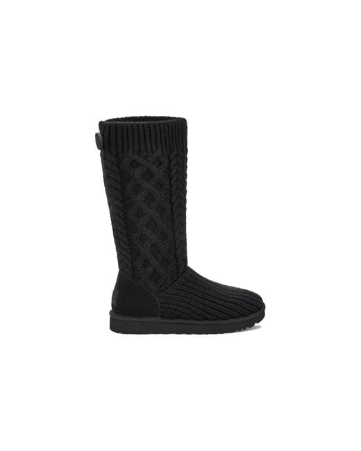 Ugg Black (Wmns) Classic Cardi Cabled Knit Boot