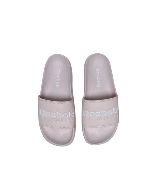 Reebok Red Classic Slide Soft Sole Cozy Flat Heel Sports Slippers