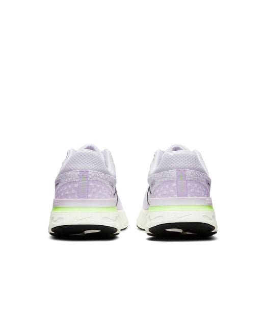 Nike White React Infinity Run Flyknit 3 'Barely Grape Ghost' for men