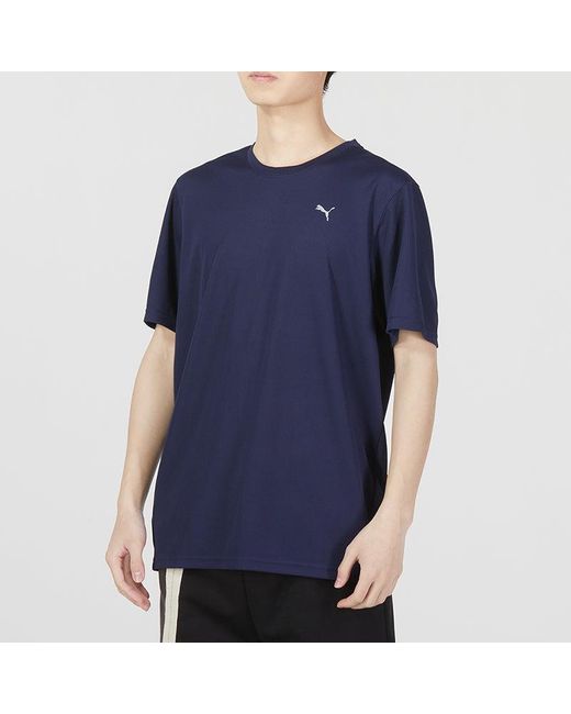 PUMA Blue Training Logo T-Shirt for men