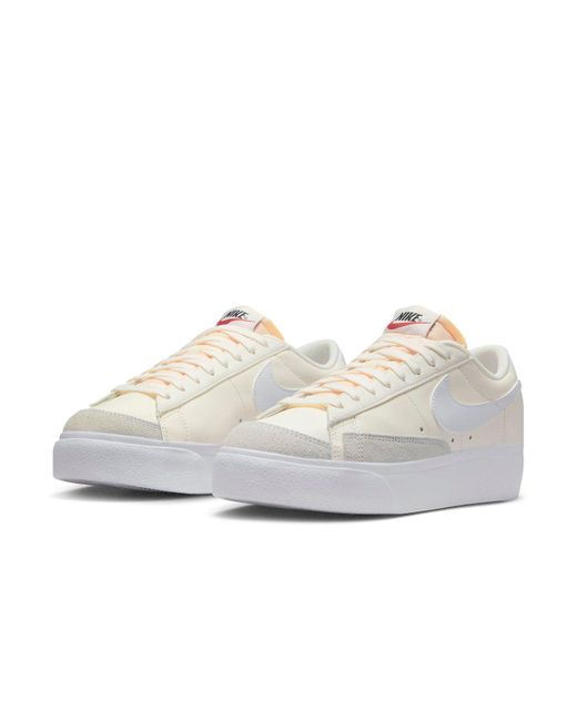 Nike White (Wmns) Blazer Low Platform Classic Casual Skateboarding Shoes