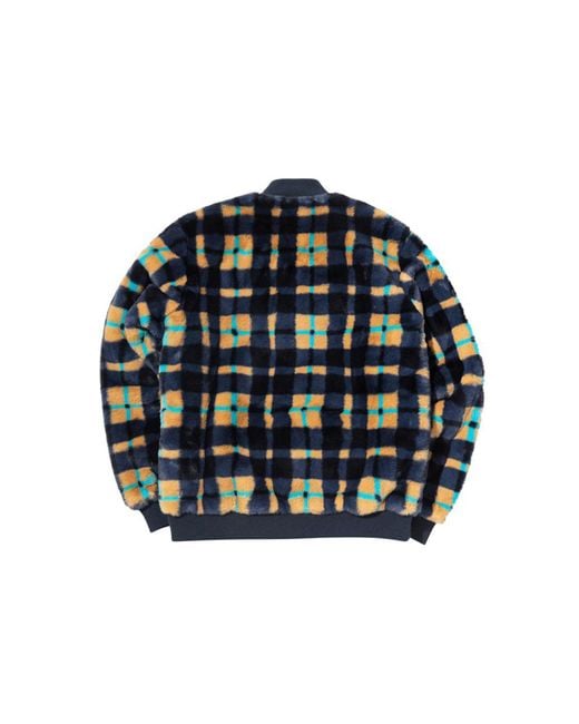 Nike Blue Sb Dunk High X Concepts Crossover Skateboard Sports Plush Plaid Jacket Asia Edition Colorblock for men