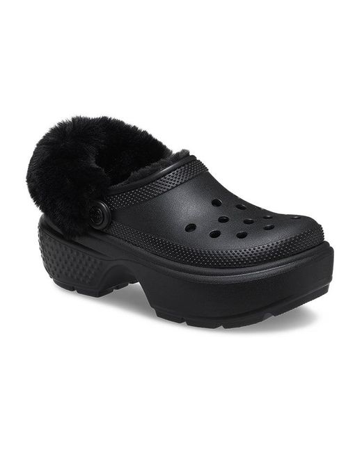 CROCSTM Black (Wmns) Stomp Lined Clogs