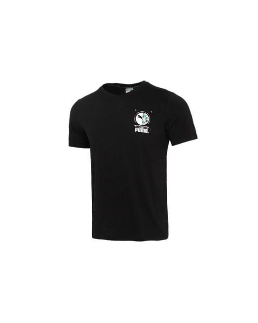 PUMA Black Graffiti Photo Print Short Sleeve T-Shirt for men