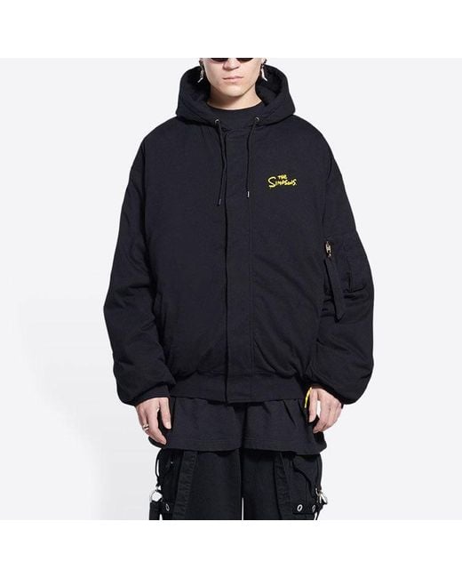 Balenciaga Blue X The Simpsons Padded Bomber Hoodie for men