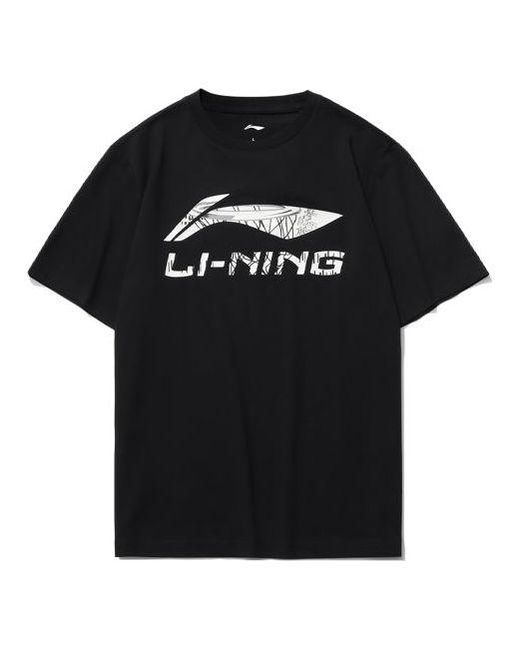 Li-ning Black Big Graphic Loose Fit T-Shirt for men