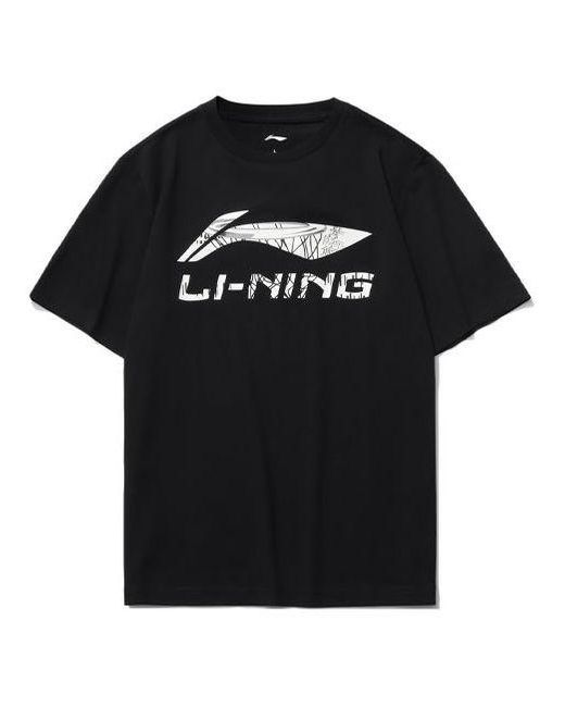 Li-ning Black Big Graphic Loose Fit T-shirt for men