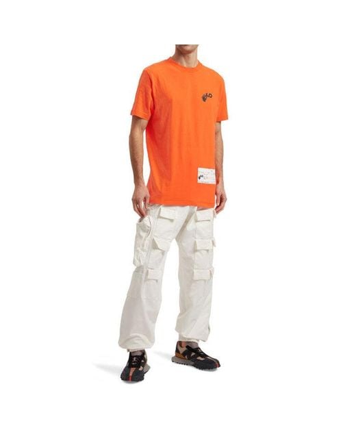 Off-White c/o Virgil Abloh Orange X Teenage Engineering Crossover Ss22 Logo Printing Round Neck Short Sleeve T-Shirt for men