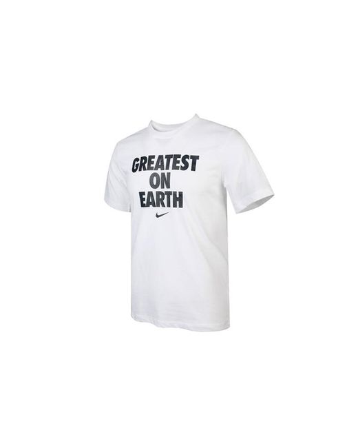Nike White Dri-Fit Greatest On Earth Basketball Sports Short Sleeve for men
