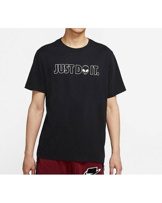 Nike Black Sportswear Printing Short Sleeve 'Alien' for men