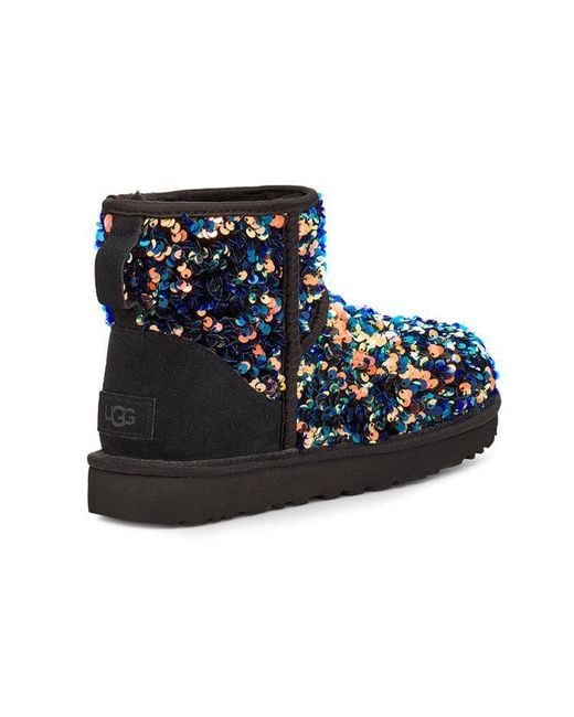 Ugg Blue (Wmns) Classic Mini Stellar Sequin Snow Boots